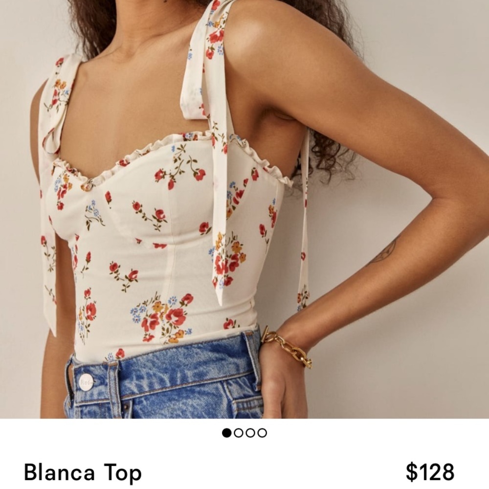 Reformation Blanca Top Holiday Pattern NEW WITH TAGS